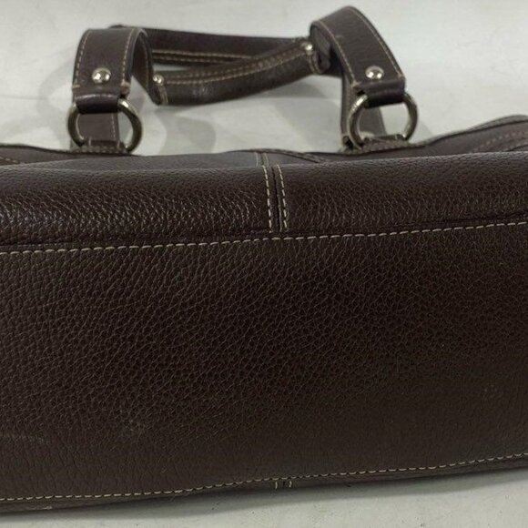 COACH Penelope Pebbled Leather Dark Brown Leather Tote Purse Handbag - Picture 5 of 6